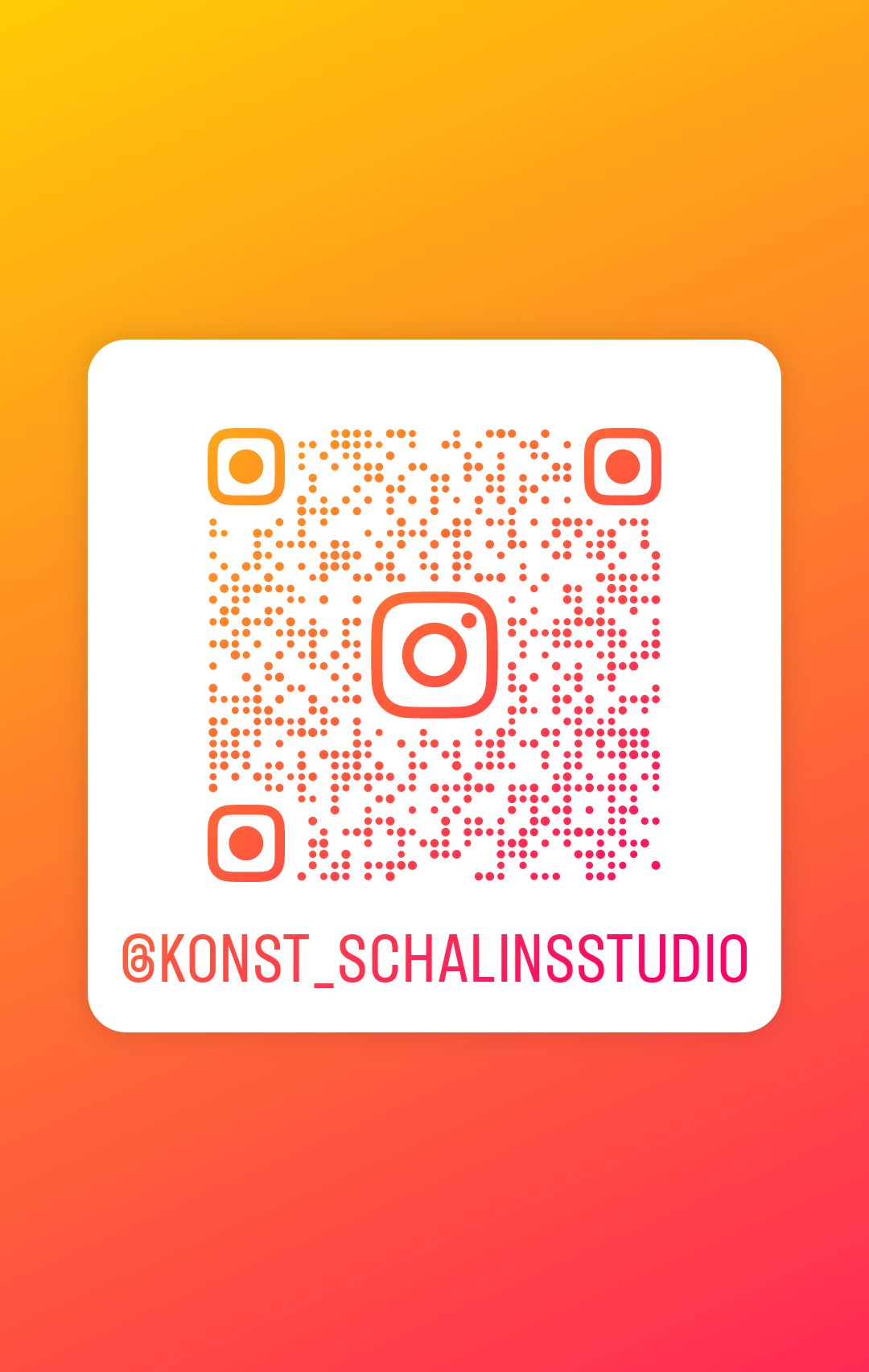 QR-kod till Erikas konstkonto på Instagram